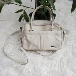 Vintage Rosetti White Leather Shoulder Bag Purse